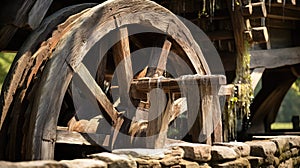 weathered mill water wheel