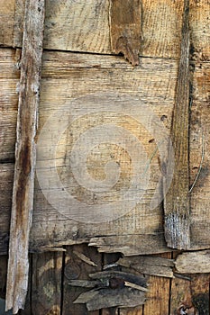 Weathered obsolete rough textured old plywood background