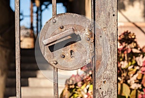 Weathered old rusted gate
