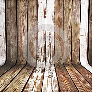 Weathered old wood curved background