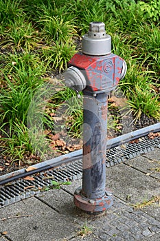 weathered paint on the now gray fire hydrant