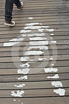 Weathered pedestrian pictogram