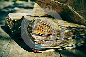 Weathered phone book