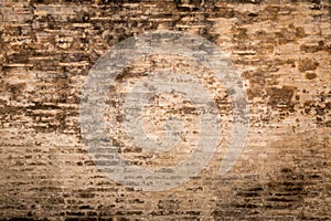 Weathered plaster and brick wall textured background 3