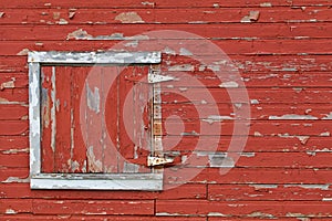 Weathered Red Barn Door