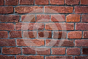 Weathered red brick wall background