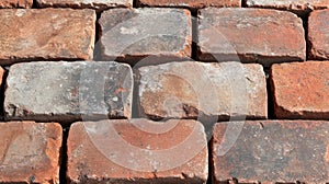Weathered Red Bricks Pavement Close Up Texture