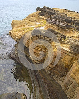 Weathered rock closeup at Keelung