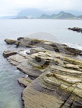 Weathered rock closeup at Keelung