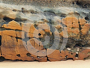 Weathered Rocks on Beach