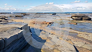 Weathered Rocks on the Rock Platform at Burwood Beach