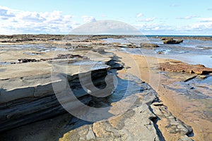 Weathered Rocks on the Rock Platform at Burwood Beach