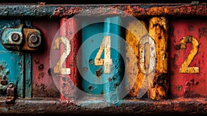 Weathered shipping container background with rust and texture