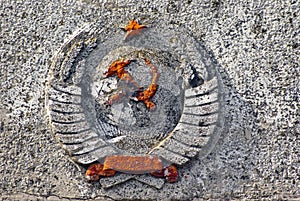 Weathered soviet symbol