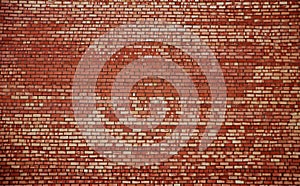 Weathered stained old red brick wall background
