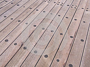 Weathered timber planks at a pier