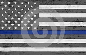 Weathered USA thin blue line flag