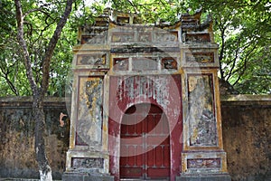 Weathered Vietnamese Imperial Gate, Hue Citadel