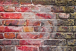 Weathered wall brick stone grungy vintage pattern brickwork