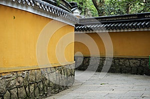 A weathered wall at Fayu Temple China