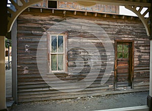 Weathered wall on old west building