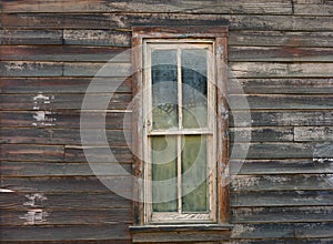 Weathered window on old west building