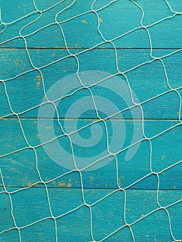 Weathered wood with fishing net