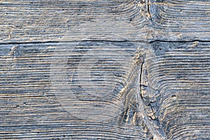 Weathered wood with horizontal layers and a gnarl texture background