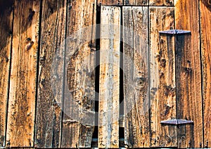 Weathered wooden barn door