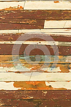 Weathered wooden boards vertical wall. Painted hardwood. Rough wooden planks. Creative decotarion. photo