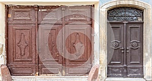 Weathered wooden doors
