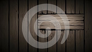 Weathered Wooden Planks with Blank Sign