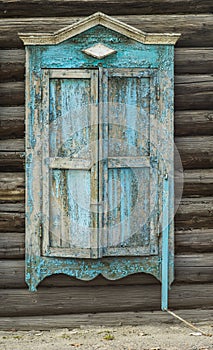 Weathered wooden window