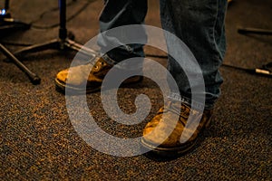 Weathered Work Boots Made of Leather