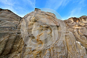 Weathering granite stone wall