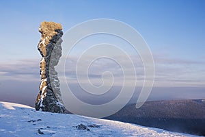Weathering post on the Manpupuner plateau, Komi Republic, Russia