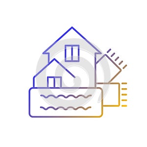 Weatherization gradient linear vector icon