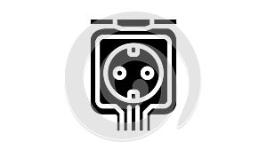 weatherproof socket glyph icon animation