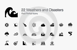22 Weathers and Disasters Pixel Perfect Icons photo