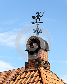 Weathervane on chimneys