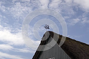 Weathervane on gable