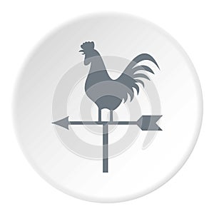 Weathervane rooster icon, flat style