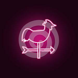 weathervane rooster neon icon. Elements of web set. Simple icon for websites, web design, mobile app, info graphics