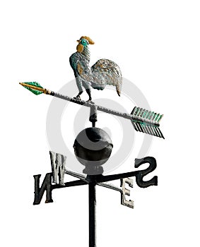 weathervane to indicate the wind direction with a rooster