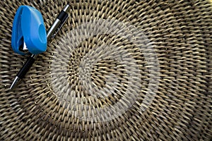 Weave basket background with light shinning through