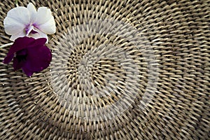 Weave basket background with light shinning through