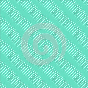 Weave seamless pattern with volume effect. Green textured background. Drapery, stripes, cloth. Vector illustration.