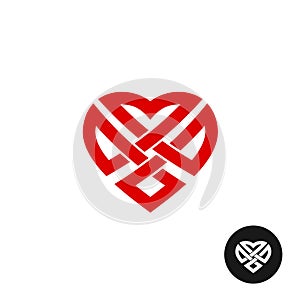 Weaved celtic style heart logo.