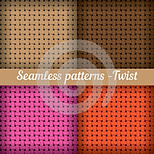 Weaving, basket. Set of seamless abstract vector