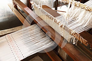 weaving handloom for pattern and background